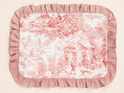 Rectangular Red Toile de Jouy Placemat with Ruffled Edge